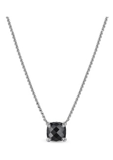 David Yurman sterling silver Petite Chatelaine onyx and diamond necklace