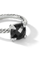 David Yurman sterling silver Chatelaine onyx and diamond ring