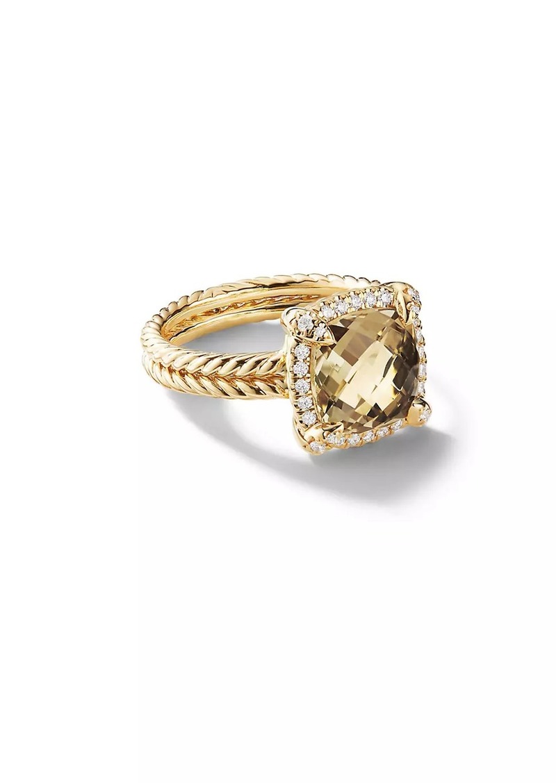 David Yurman Chatelaine Pavé Bezel Ring in 18K Yellow Gold