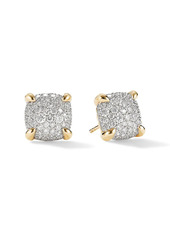 David Yurman Châtelaine 18K Yellow Gold & Pavé Diamond Stud Earrings