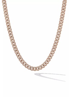 David Yurman Curb Chain Necklace In 18K Rose Gold