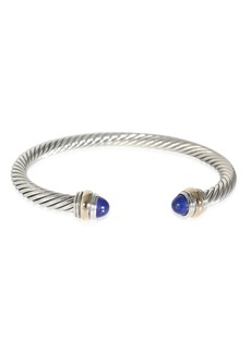 David Yurman 5 mm Cable Classic Lapis Cuff in 14k Yellow Gold/Sterling Silver