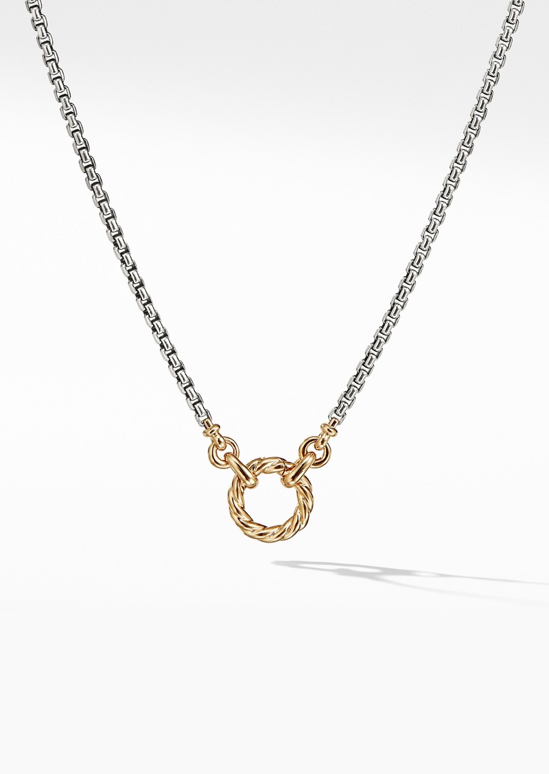 David Yurman Amulet Vehicle Box Chain Necklace with 18K Yellow Gold in Gold/Silver at Nordstrom