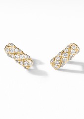 David Yurman Barrel Stud Earrings in 18K Yellow Gold with Diamonds at Nordstrom