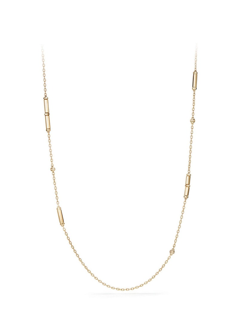 David Yurman Barrels Long Station Necklace with Diamonds in Yellow Gold at Nordstrom