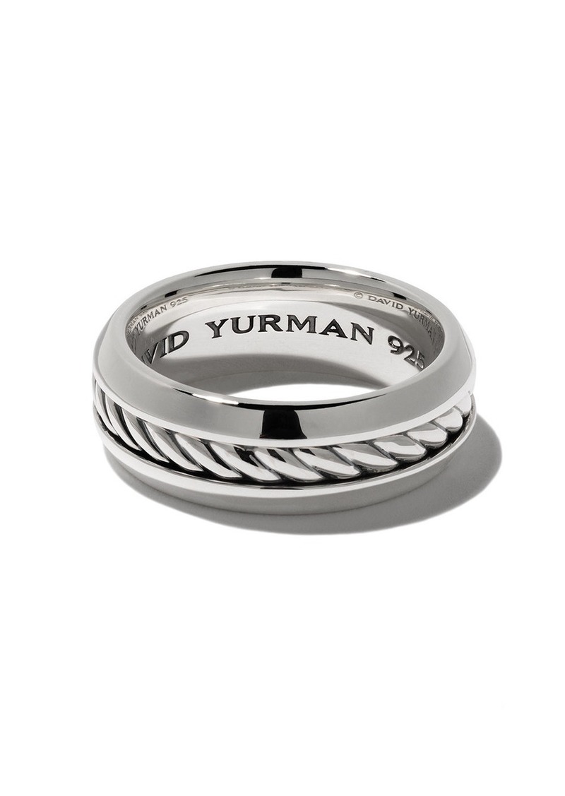 David Yurman sterling silver Cable Inset band ring