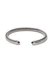 David Yurman sterling silver Cable Classics amethyst and diamond bracelet