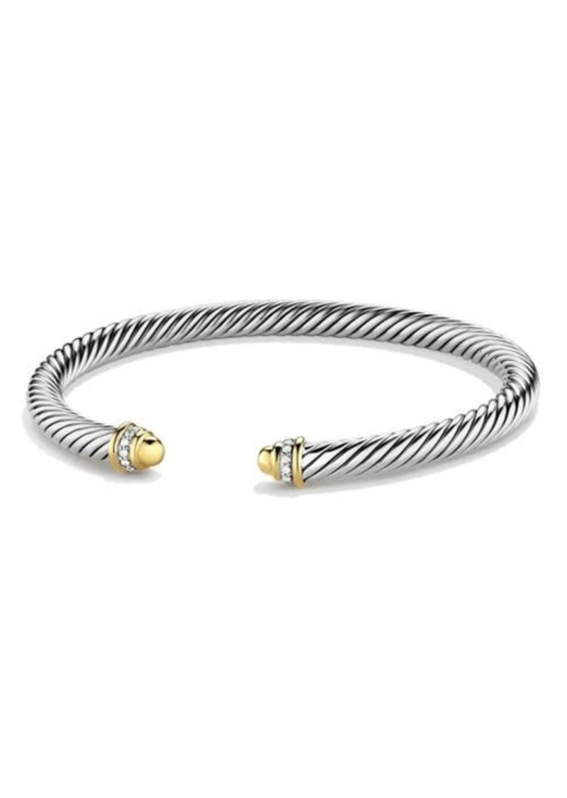 David Yurman Cable Classics Bracelet with 18K Gold Domes & Diamonds