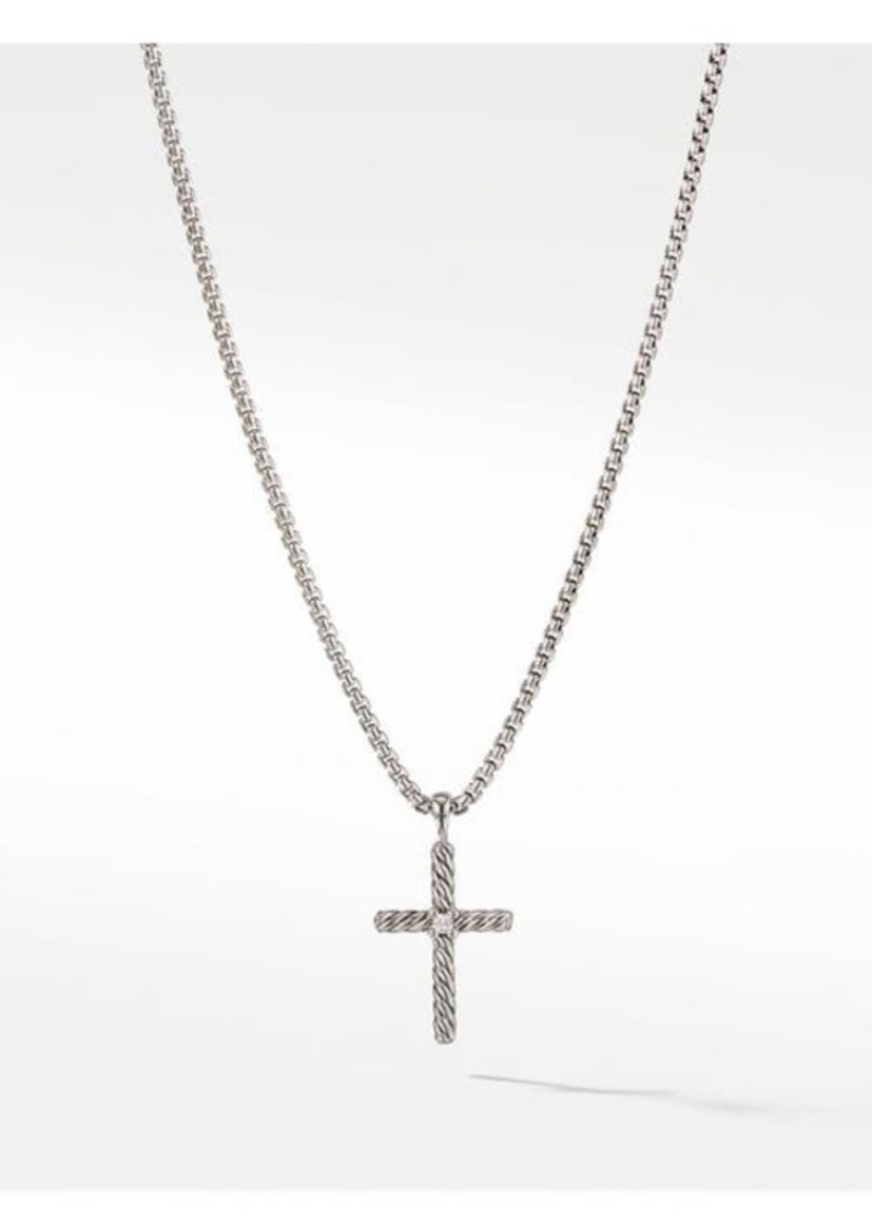 David Yurman Cable Classics Cross with Diamond on Chain at Nordstrom