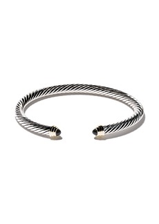 David Yurman 14kt yellow gold and sterling silver Cable Classics onyx bracelet