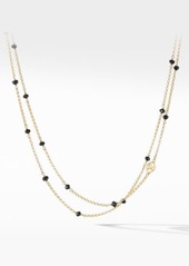 David Yurman Cable Collectibles® Bead & 18k Yellow Gold Chain Necklace in Yellow Gold/Black Spinel at Nordstrom