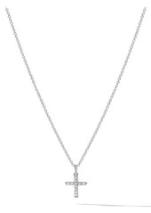 David Yurman Cable Collectibles Cross Necklace with Diamonds in White Gold at Nordstrom