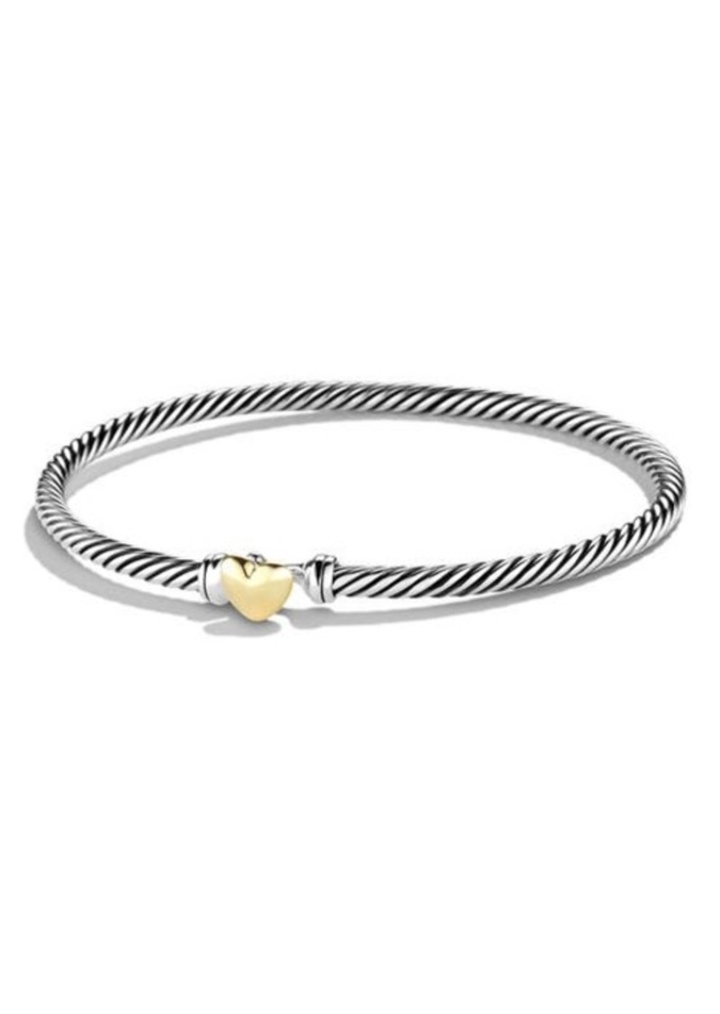 David Yurman Cable Collectibles Heart Bracelet with 18K Gold in Two Tone at Nordstrom