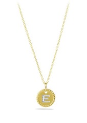 David Yurman Cable Collectibles Initial Pendant with Diamonds in Gold on Chain at Nordstrom