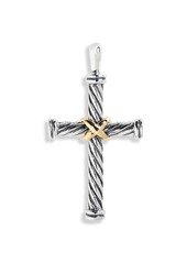 David Yurman Cable Cross Enhancer with 18K Gold in Silver at Nordstrom