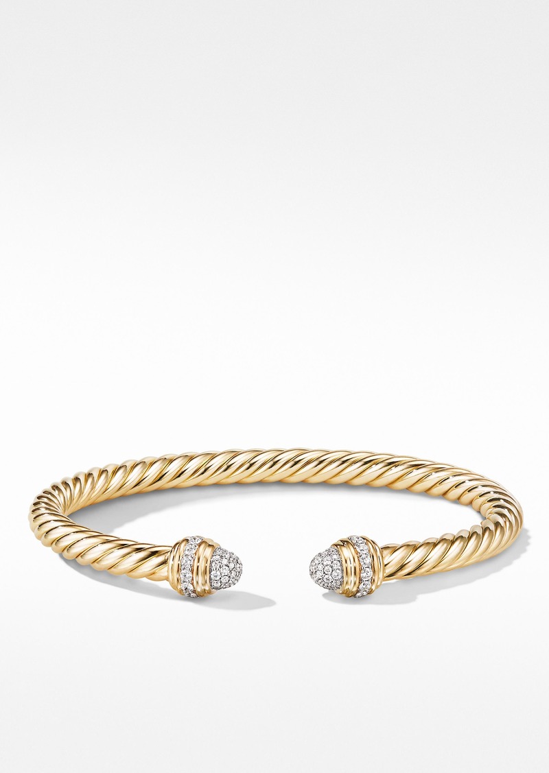 David Yurman Cable Cuff Bracelet with Diamonds in Gold/Diamond at Nordstrom