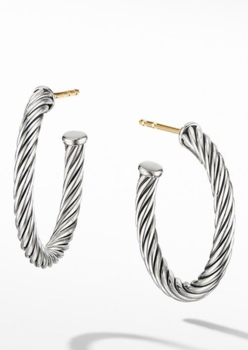 David Yurman Cable Hoop Earrings in Silver at Nordstrom