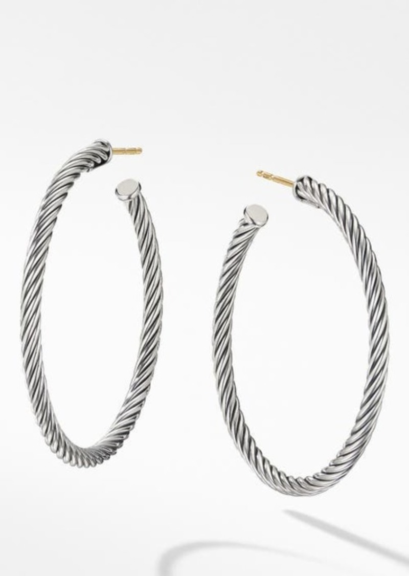 David Yurman Cable Hoop Earrings in Silver at Nordstrom