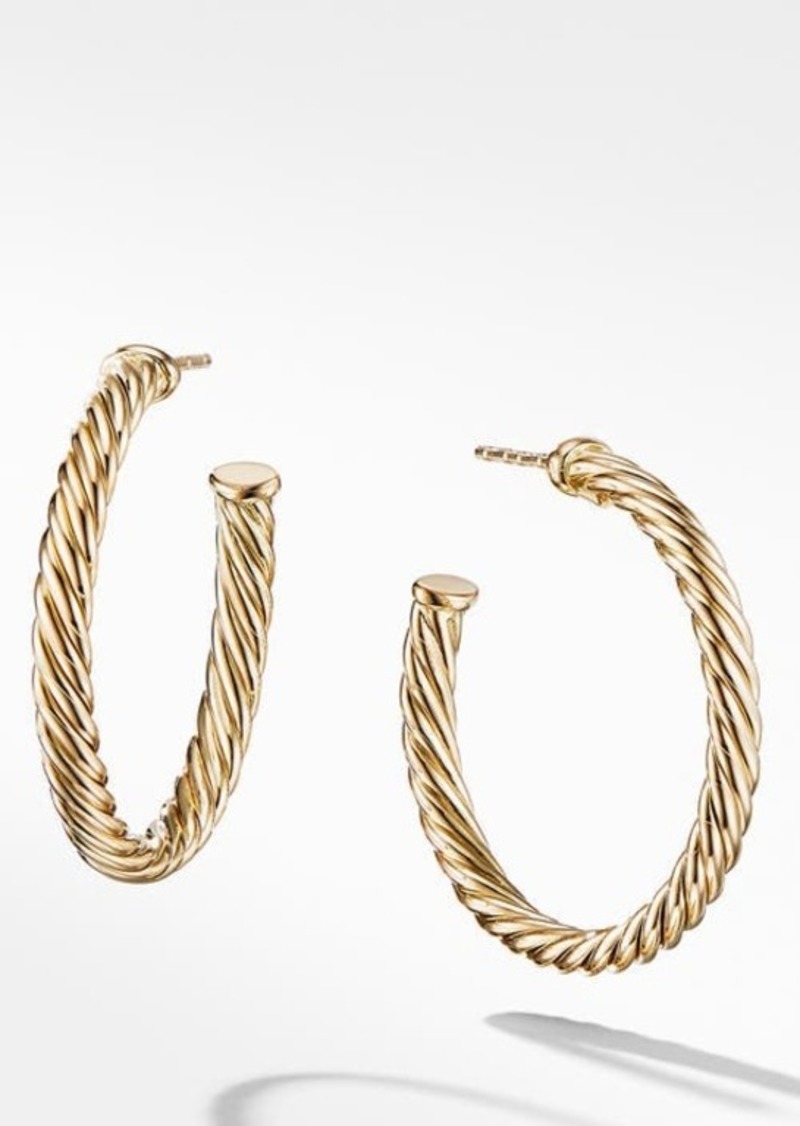 David Yurman Cable Loop Hoop Earrings in Gold at Nordstrom