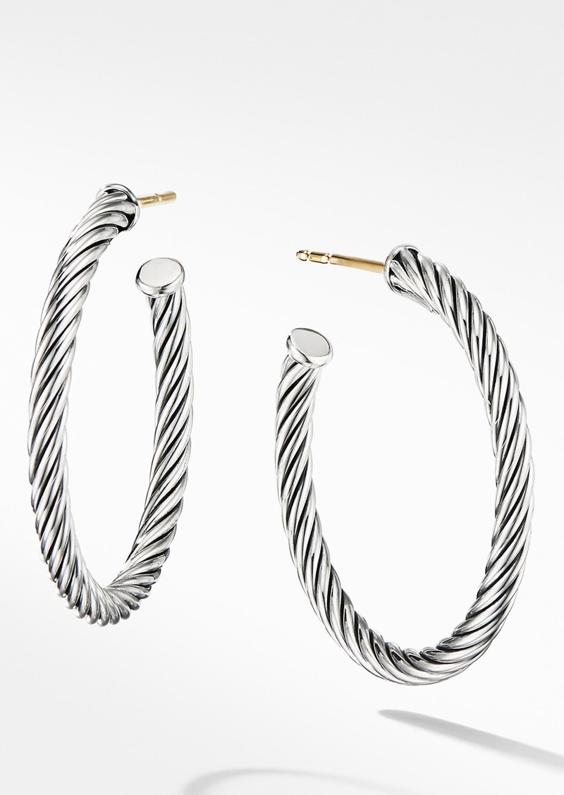 David Yurman Cable Loop Hoop Earrings in Silver at Nordstrom