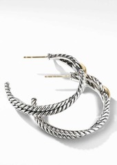 David Yurman Cable Loop Hoop Earrings with 18K Gold in Yellow Gold/Sterling Silver at Nordstrom