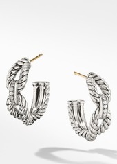 David Yurman Cable Loop Hoop Earrings with Diamonds in Sterling Silver/Diamond at Nordstrom