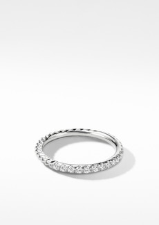 David Yurman Cable Pave Diamond Band Ring in White Gold/Diamond at Nordstrom