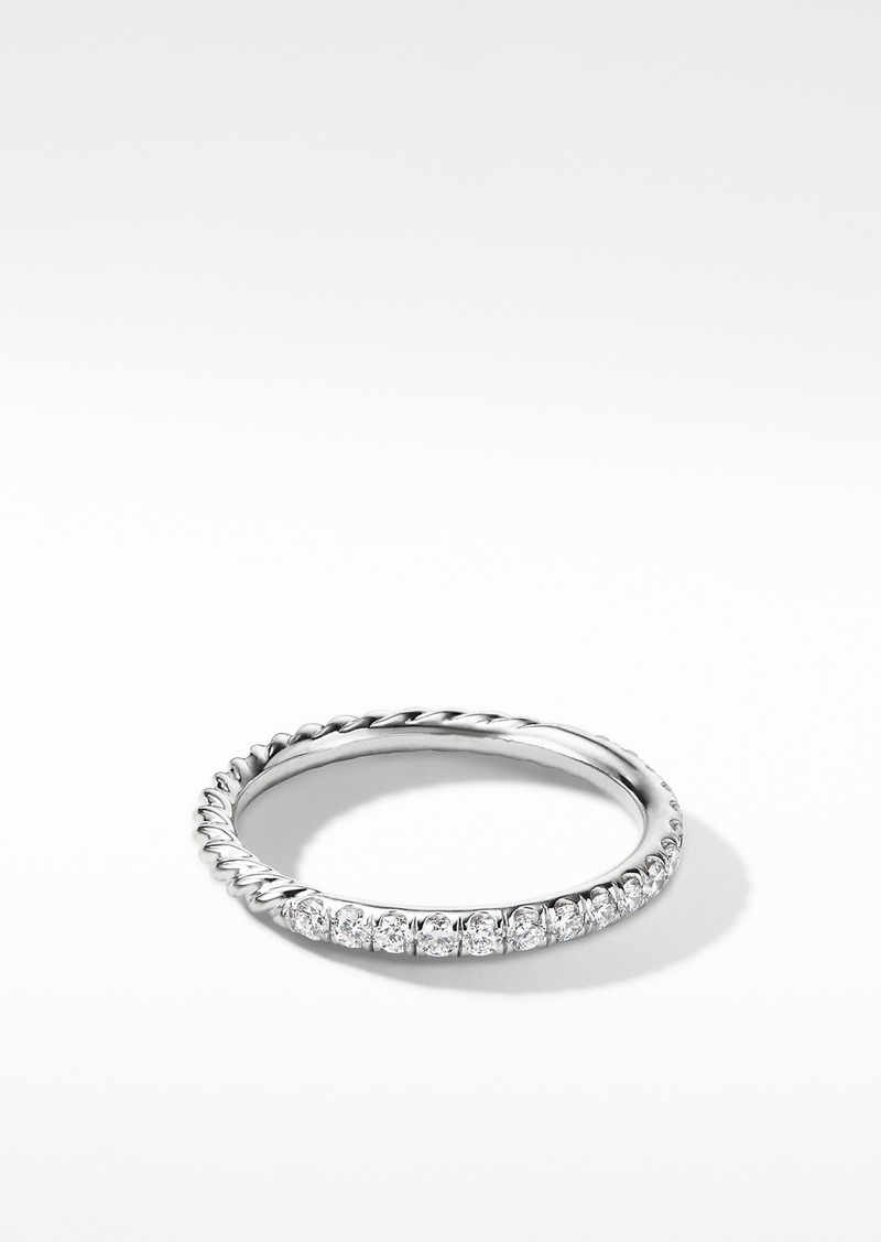 David Yurman Cable Pave Diamond Band Ring in White Gold/Diamond at Nordstrom