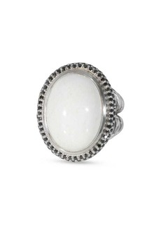 David Yurman Cerise White Agate Diamond Ring In Sterling Silver White 0.5 Ctw