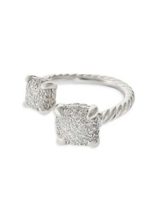 David Yurman Chatelaine Diamond Bypass Ring In Sterling Silver 0.62 Ctw