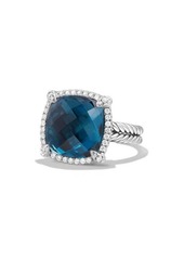David Yurman Châtelaine Large Pavé Bezel Ring with Diamonds in Blue Topaz at Nordstrom