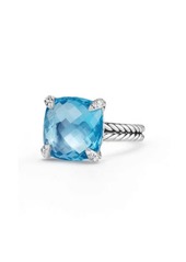 David Yurman Châtelaine Ring with Semiprecious Stone & Diamonds in Blue Topaz? at Nordstrom