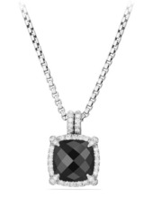 David Yurman Châtelaine Small Pavé Bezel Pendant Necklace with Diamonds in Black Onyx at Nordstrom