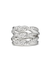 David Yurman Continuance(R) 3-Row Ring with Diamonds in Silver/Diamond at Nordstrom