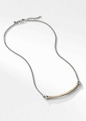 David Yurman Crossover Bar Necklace with 18K Gold in Silver/Gold at Nordstrom