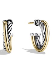 David Yurman 'Crossover' Extra-Small Hoop Earrings with Gold in Two Tone at Nordstrom