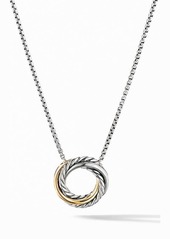 David Yurman Crossover Mini Pendant Necklace with 18K Yellow Gold in Silver/Gold at Nordstrom