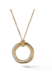 David Yurman 'Crossover' Pendant Necklace with Diamonds in Gold in Diamond/Gold at Nordstrom