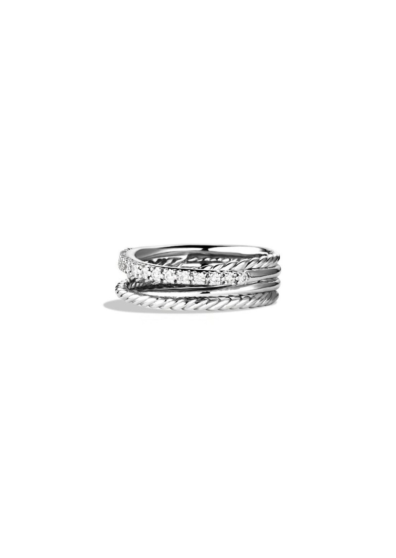 David Yurman 'Crossover' Ring with Diamonds in Silver/Diamond at Nordstrom