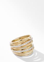 David Yurman Crossover Wide Ring with Diamonds in Gold/Diamond at Nordstrom