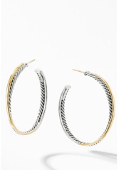 David Yurman Crossover® XL Hoop Earrings with 18K Yellow Gold in Silver/Gold at Nordstrom