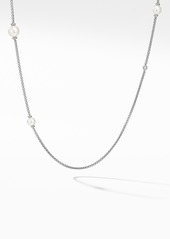 David Yurman Diamond & Pearl Chain Necklace in Silver/Diamond/Pearl at Nordstrom