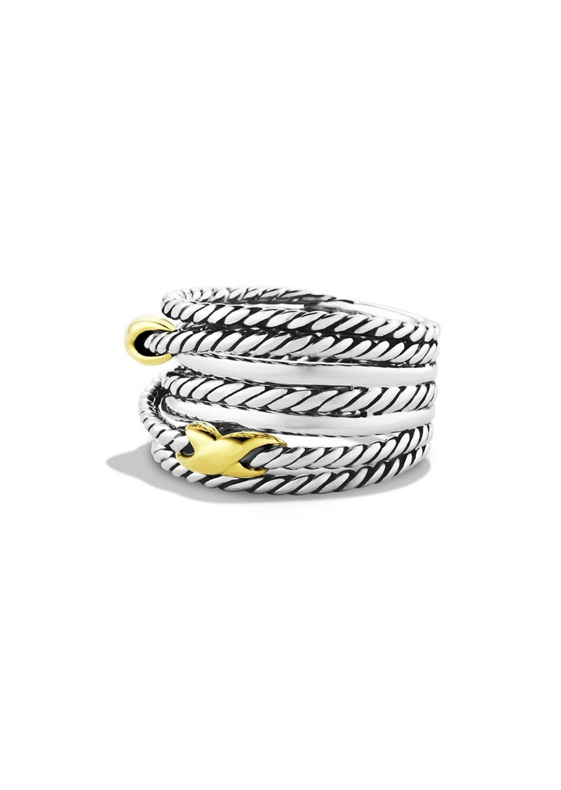 David Yurman Double X Crossover Ring in Two Tone at Nordstrom