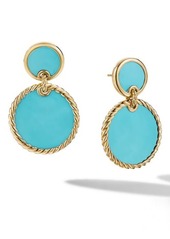 David Yurman Elements Double Drop Earrings in Turquoise/Yellow Gold at Nordstrom