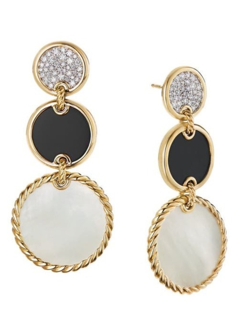 David Yurman Elements Triple Drop Earrings in Mother Of Pearl/Yellow Gold at Nordstrom