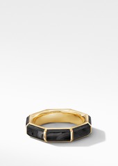David Yurman Faceted 18K Yellow Gold Band Ring with Forged Carbon in Gold/Forged Carbon at Nordstrom