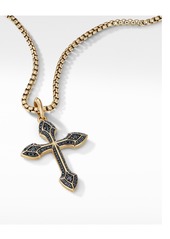 David Yurman Gothic Cross Amulet with Pave Stones & 18K Gold in Black Diamond at Nordstrom