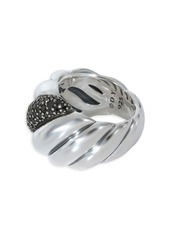 David Yurman Hampton Cable Ring With Black Diamonds In Sterling Silver 0.84 Ctw