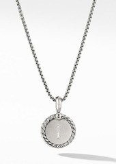 David Yurman Initial Charm Necklace with Diamonds in Silver/Diamond-I at Nordstrom