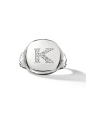 David Yurman Initial Pinky Ring in Diamond-K at Nordstrom